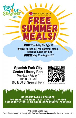 Free Summer Meals Flyer-Spanish Fork