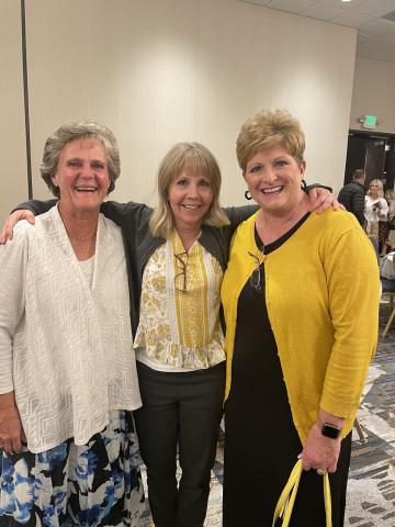 DeAnn Grover, Robin Wheatley, and Pat Bradley at the retirement luncheon