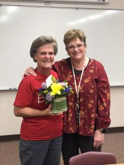 DeAnn Grover, Teacher of the Year, pictured with friend, Pat Bradley