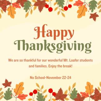 Happy Thanksgiving No School November 22-24